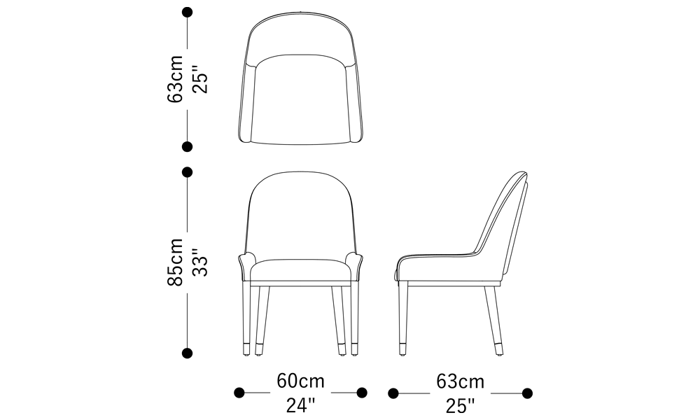Imagem das dimensões principais do produto